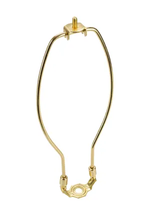 # 20007-1 10" Heavy Duty Lamp Harp with Saddle in Polished Brass Finish