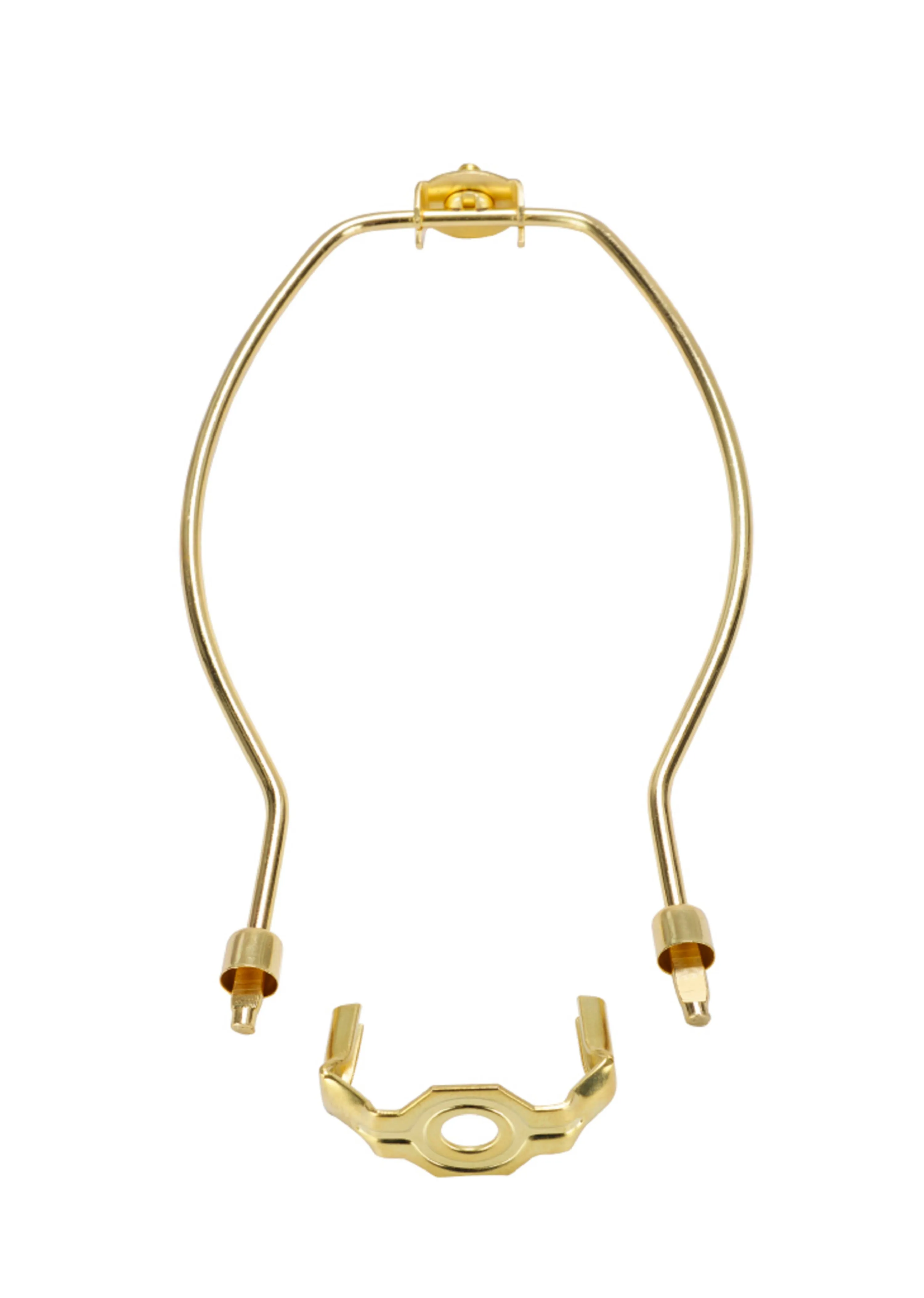 # 20007-1 10" Heavy Duty Lamp Harp with Saddle in Polished Brass Finish