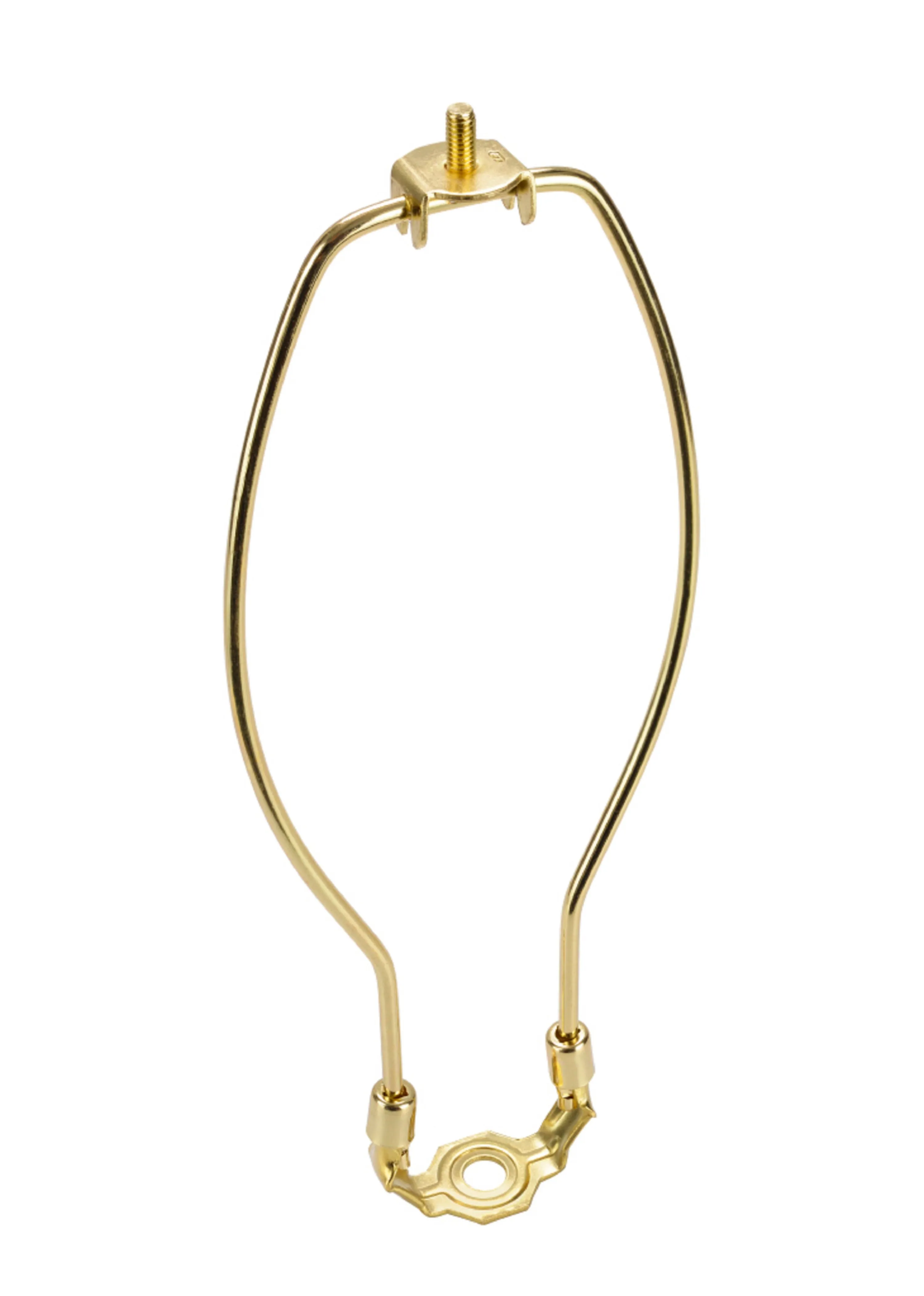 # 20007-1 10" Heavy Duty Lamp Harp with Saddle in Polished Brass Finish