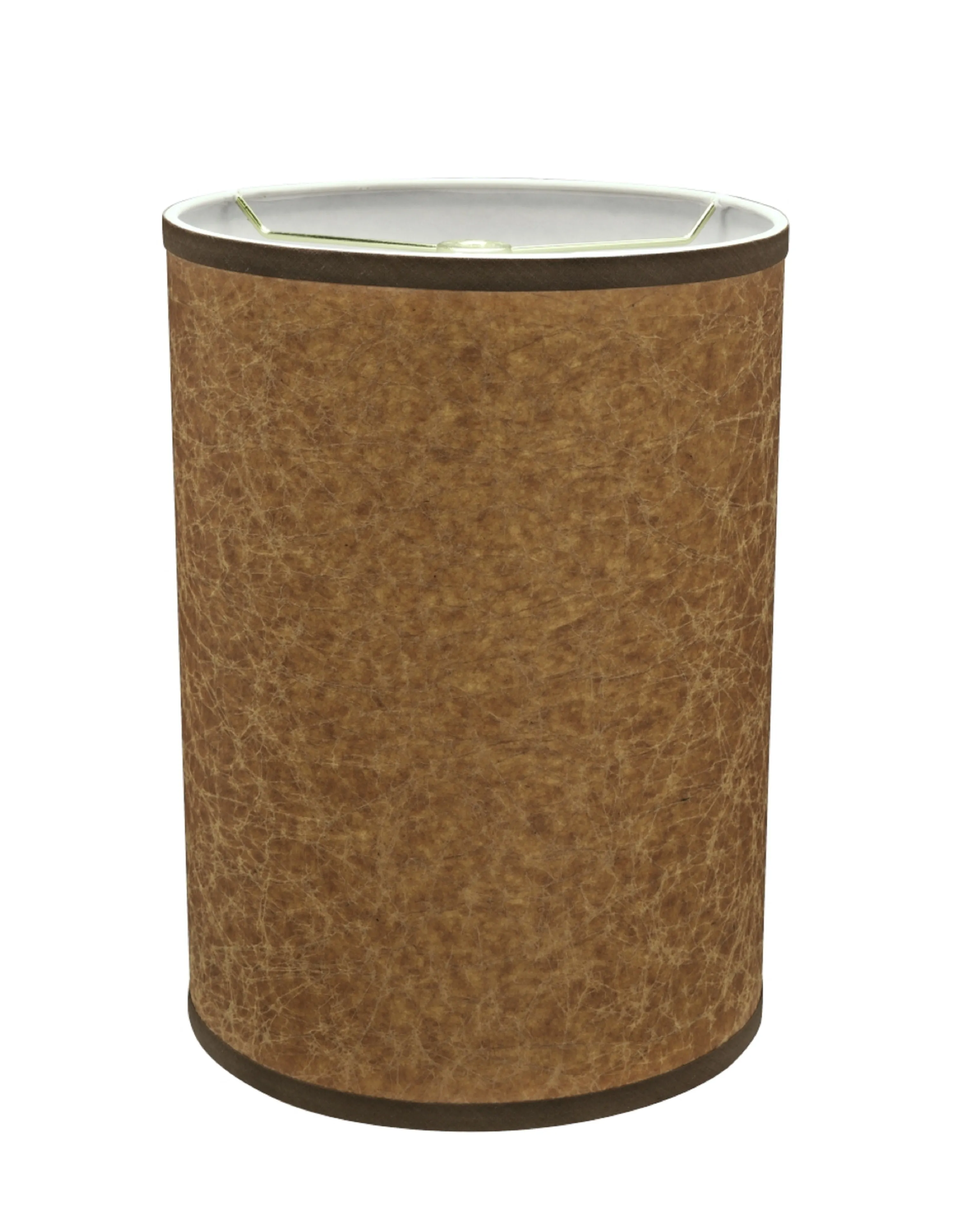 # 31258 Transitional Drum (Cylinder) Shaped Spider Construction Lamp Shade in Dark Brown, 8" wide (8" x 8" x 11")