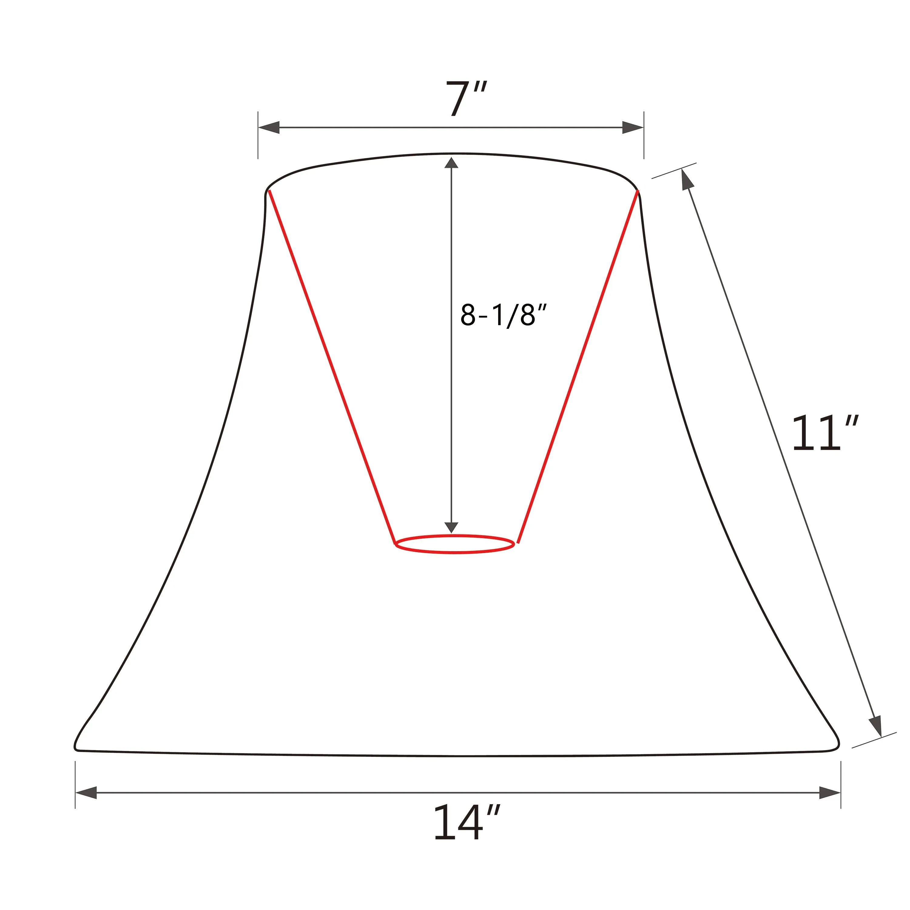 # 58055 Transitional Bell Shape UNO Construction Lamp Shade in White & Grey, 14" Wide (7" x 14" x 11")