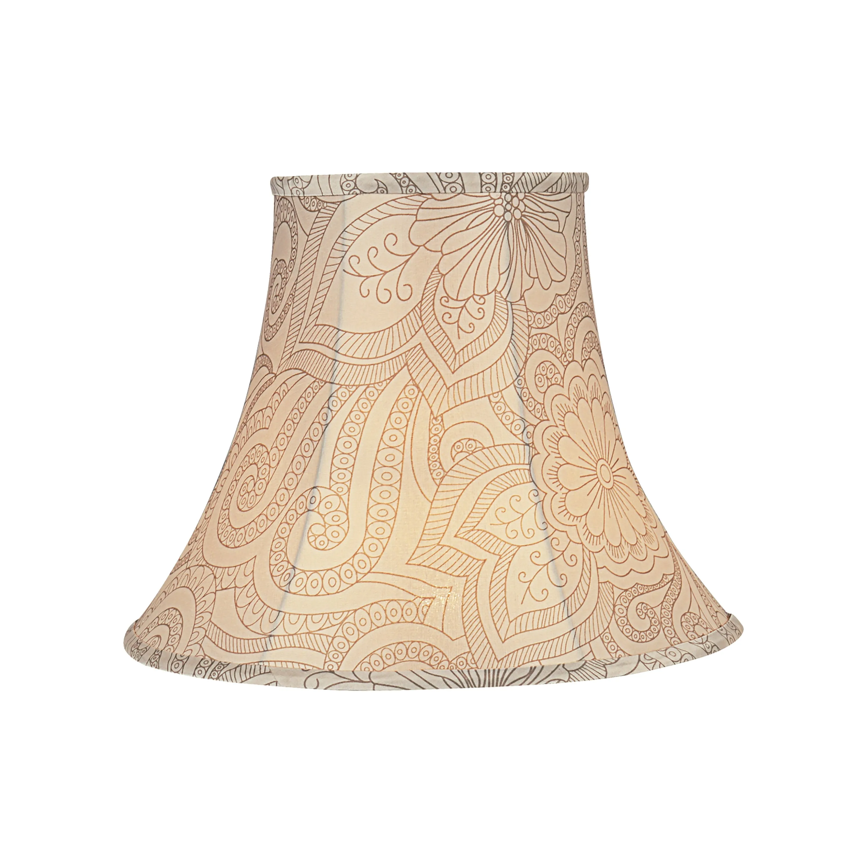# 58055 Transitional Bell Shape UNO Construction Lamp Shade in White & Grey, 14" Wide (7" x 14" x 11")
