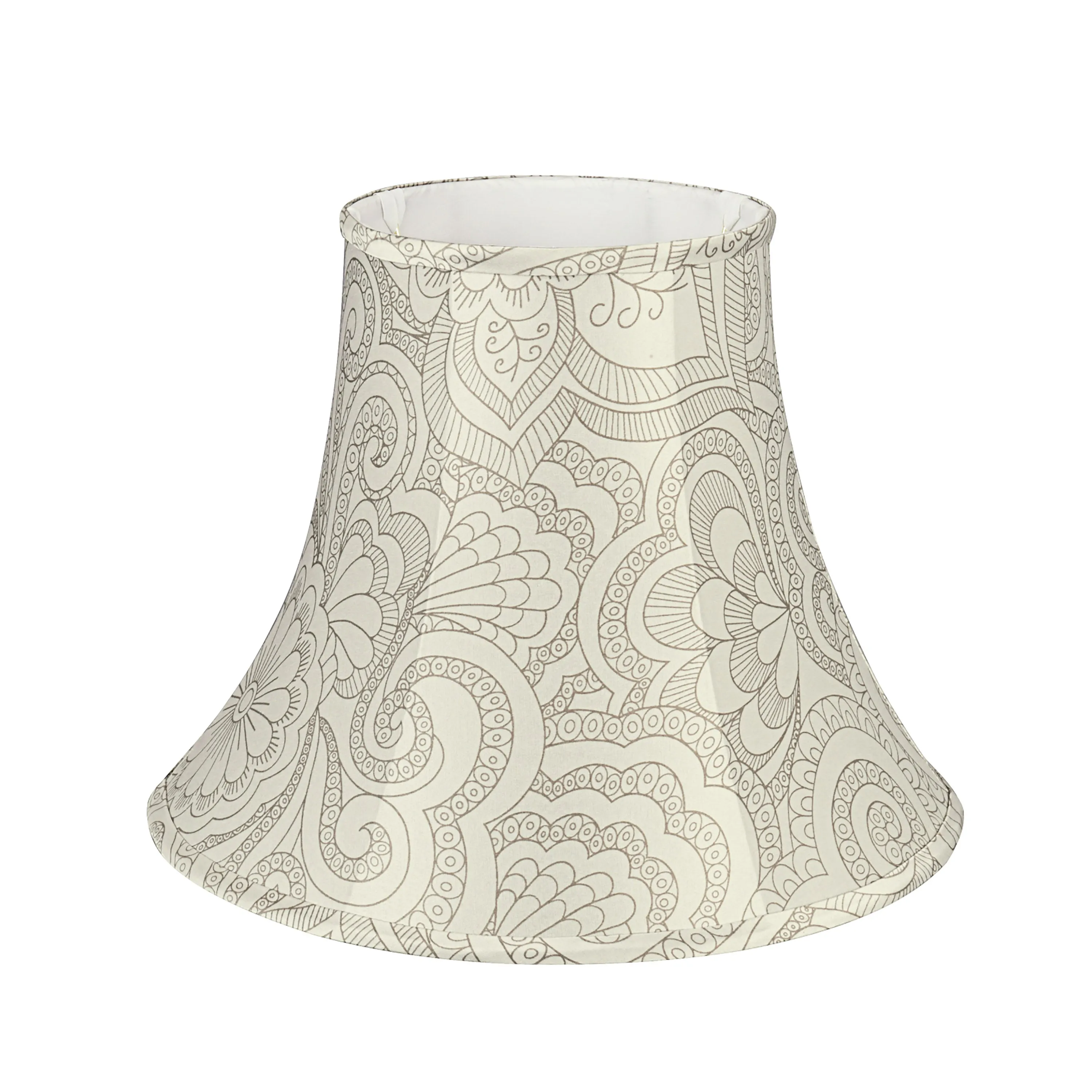 # 58055 Transitional Bell Shape UNO Construction Lamp Shade in White & Grey, 14" Wide (7" x 14" x 11")