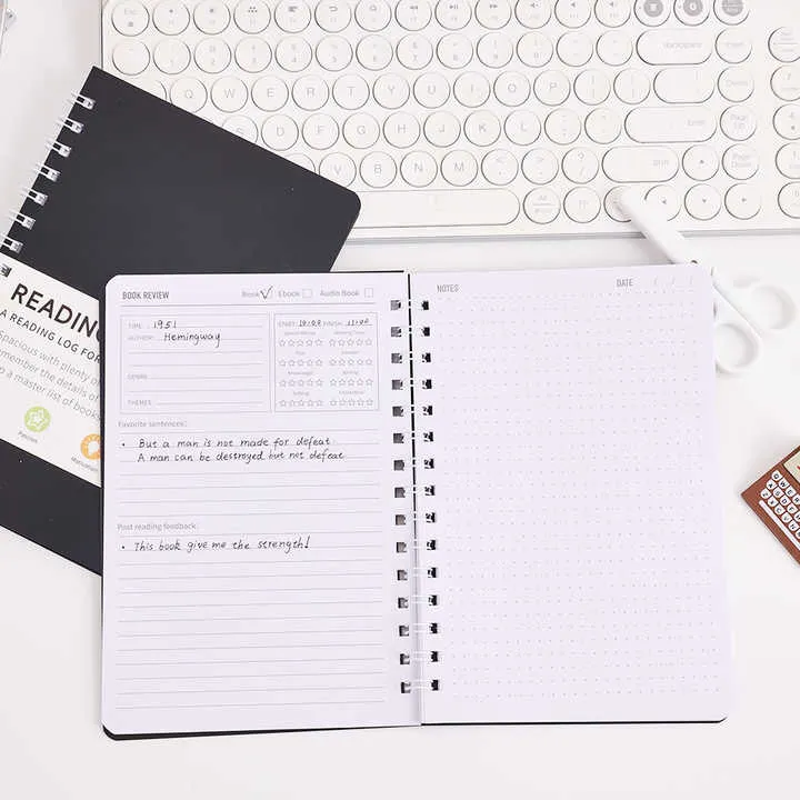 دفتر قراءة A5 من IMODA Stationery، مراجعة وتتبع تقدمك في القراءة، هدية لمحبي الكتب، مستلزمات مدرسية ومكتبية  IMODA Stationery A5 Reading Journal Review and Track Your Reading Progress Gift for Book Lovers Readers School Office Supplies