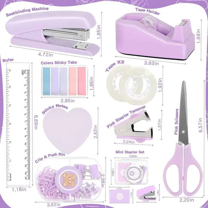 مجموعة أدوات مكتبية-Ready Stock Cross-Border Pink Desktop