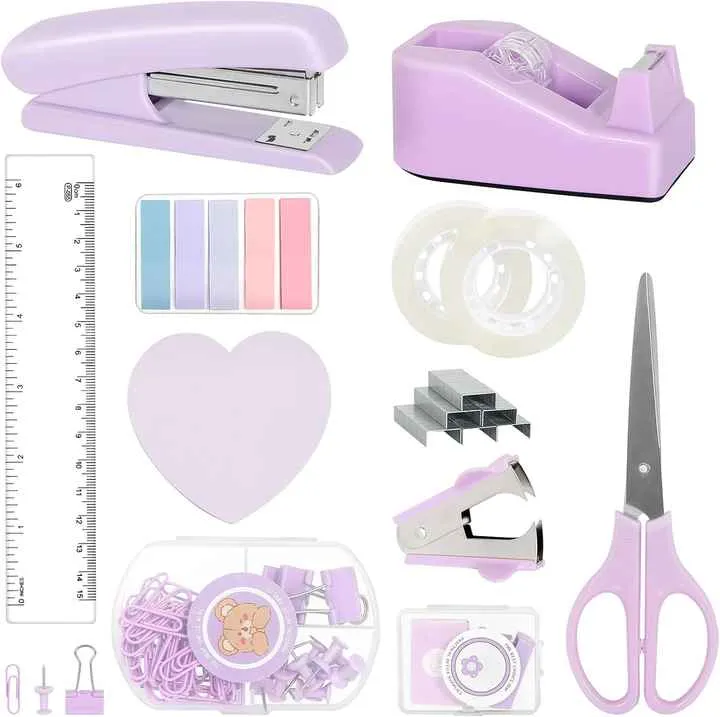 مجموعة أدوات مكتبية-Ready Stock Cross-Border Pink Desktop