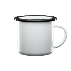 12 oz  Camper Enamel Cup - Black Rim
