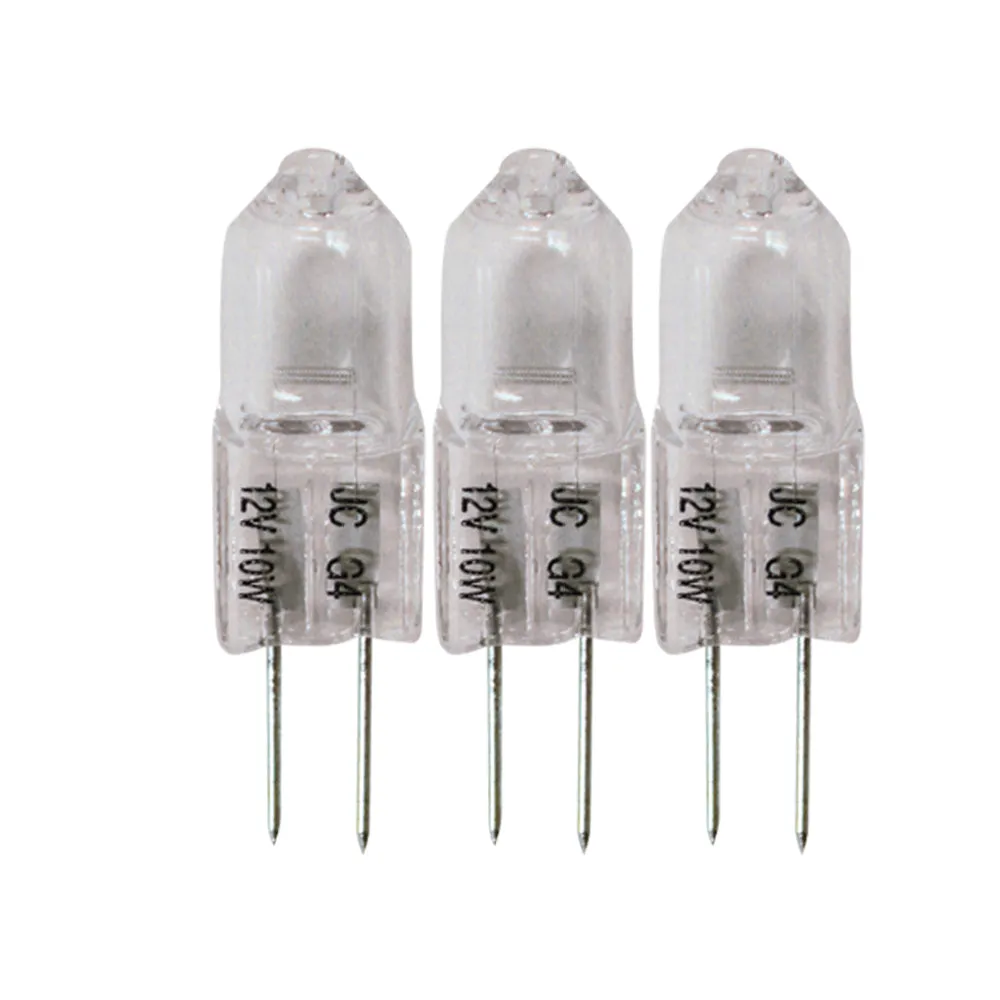 12 pcs Halogen JC Type Light Bulb G4 Base 12V 10W Lamp Base i Pin Clear Save New