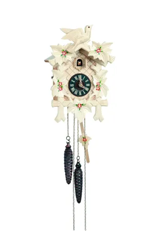 12" Natural White Wood Black Forest German Cuckoo Clock