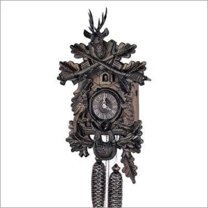 14" Hunter Theme Deer, Bunny, Black Forest German Cuckoo Clock