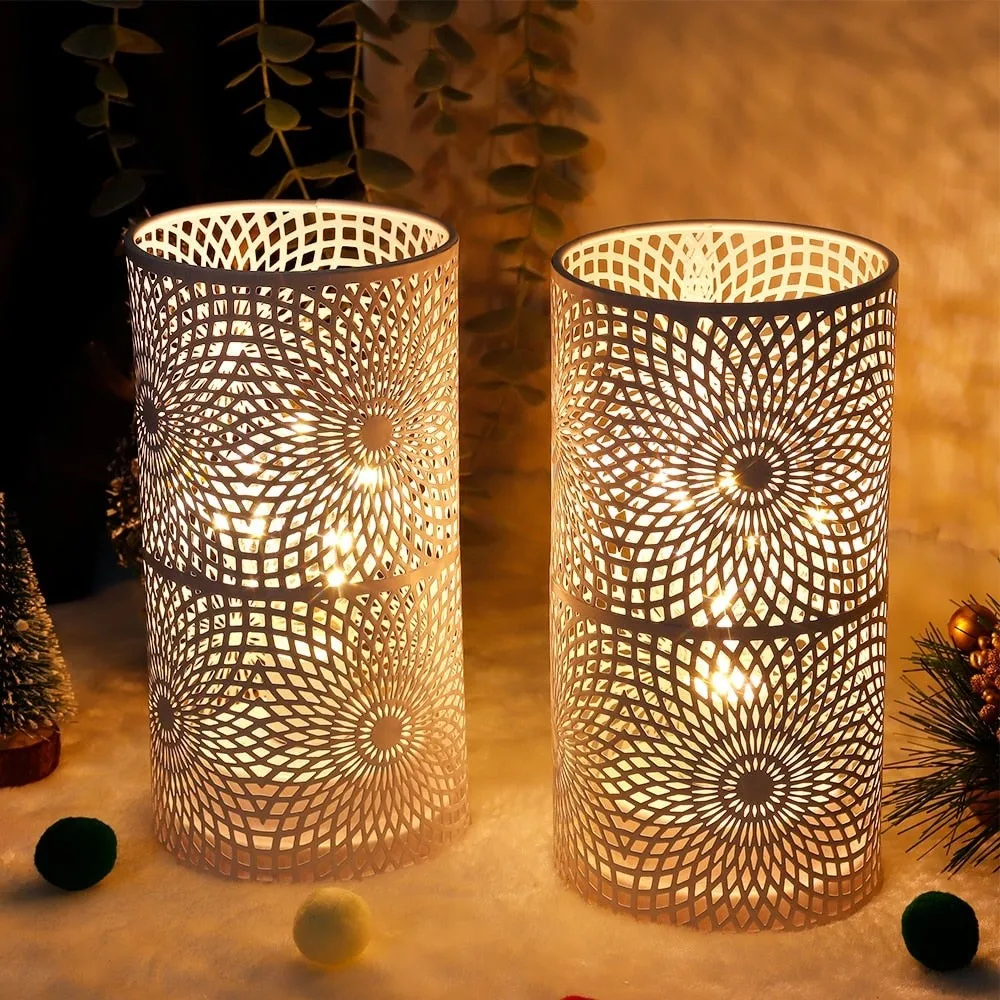 2pcs/set Battery Powered Table Lamp with Led Bulb for Home Decor