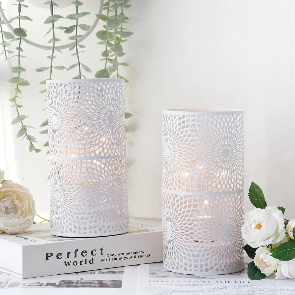 2pcs/set Battery Powered Table Lamp with Led Bulb for Home Decor
