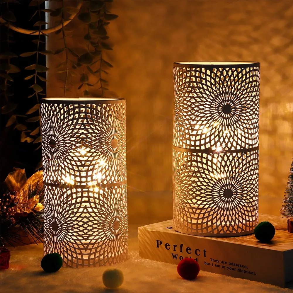 2pcs/set Battery Powered Table Lamp with Led Bulb for Home Decor
