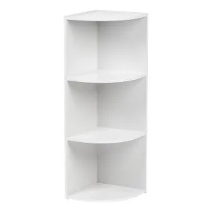3-Tier Corner Curved Shelf Organizer, White