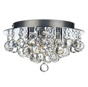 3740 Round 3 Light Flush Crystal Ceiling Light