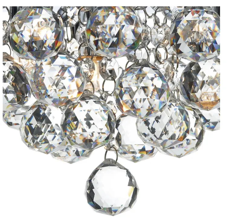 3740 Round 3 Light Flush Crystal Ceiling Light