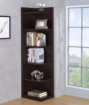 6-tier Corner Bookcase Cappuccino