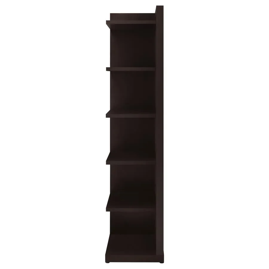 6-tier Corner Bookcase Cappuccino