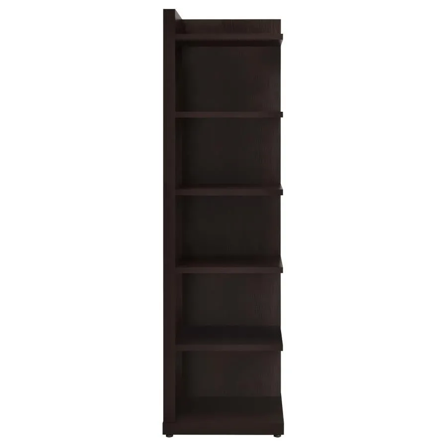 6-tier Corner Bookcase Cappuccino
