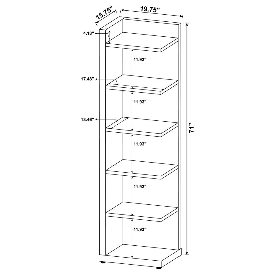 6-tier Corner Bookcase Cappuccino