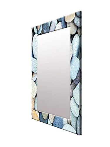 999STORE Printed Mirrors in Bathroom Bath Room Mirror White Stone Rustic washroom Bathroom Mirror (MDF_14X20 Inches) MirrorSMP162