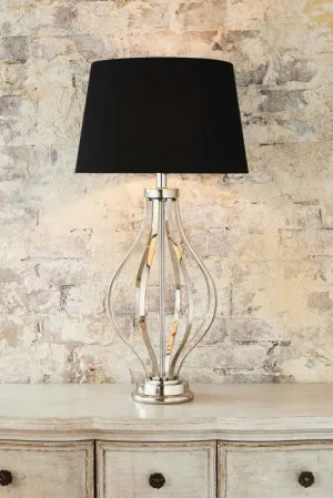 Adler table lamp base in nickel