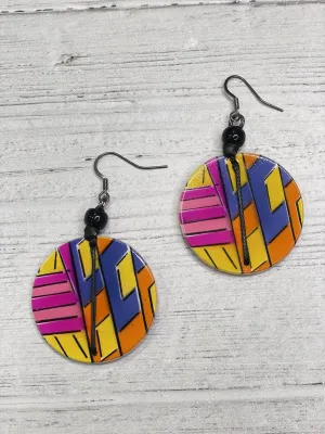 Alisha D Hand Painted Earrings Wood