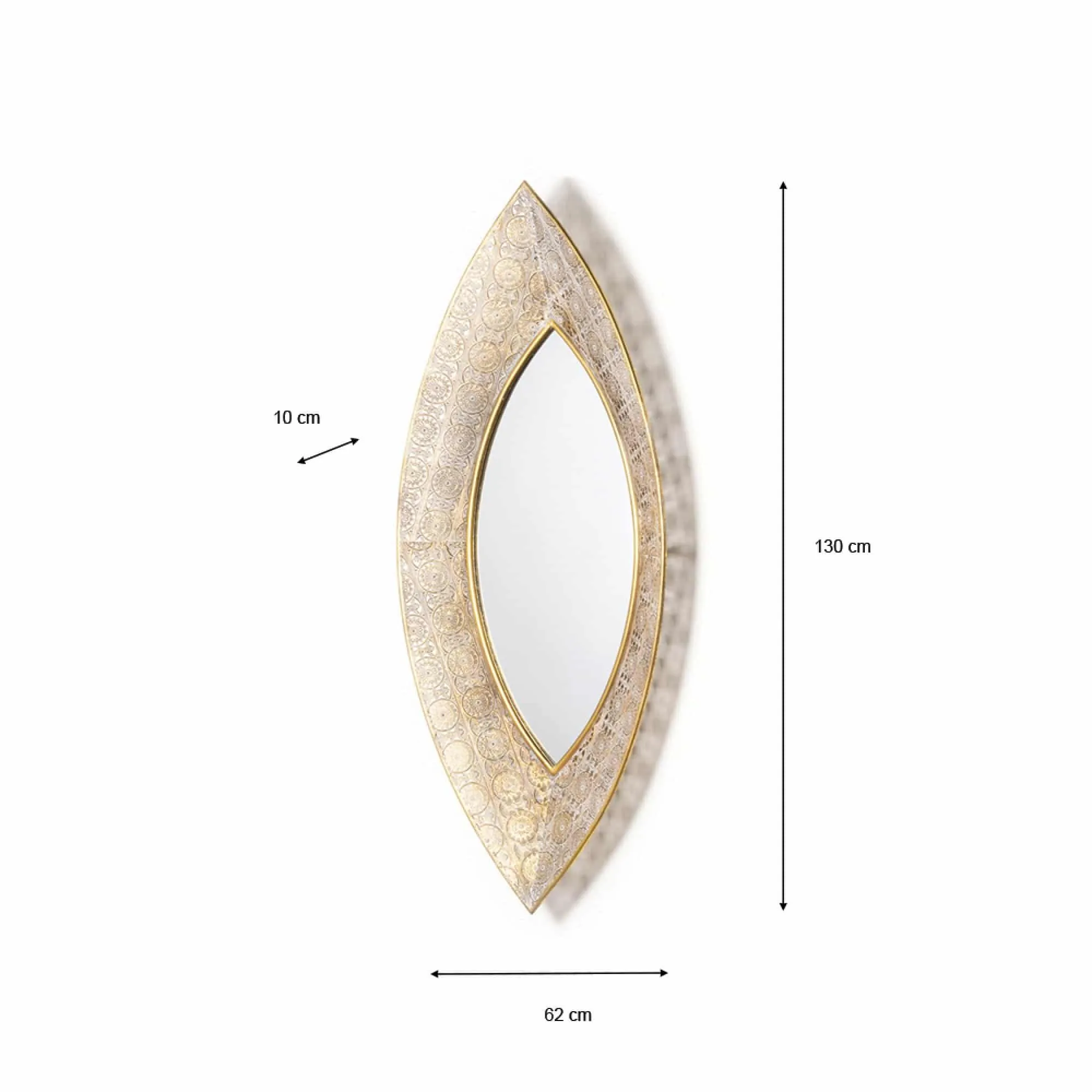 Amira Leaf Mirror Gold