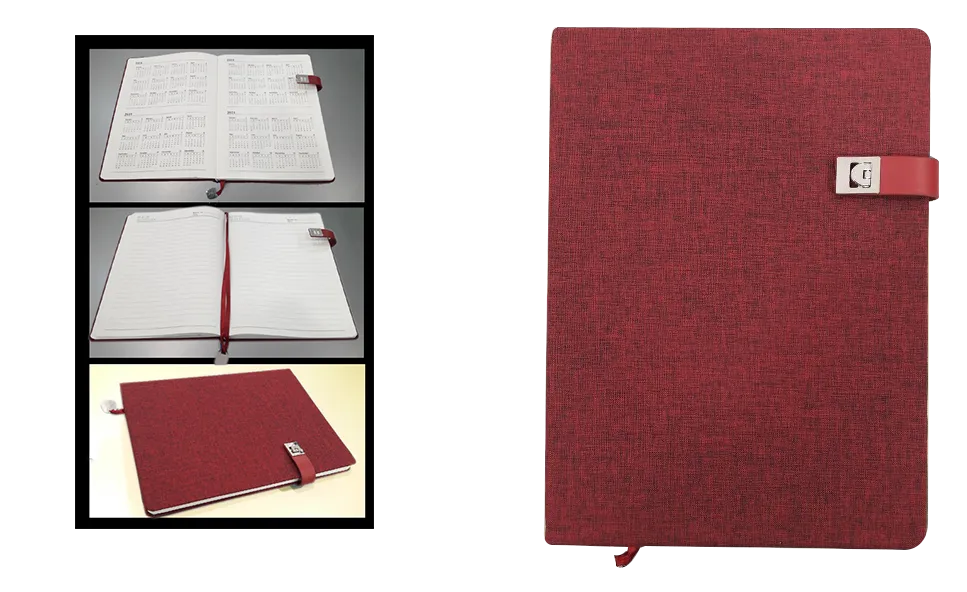 AMS-RM-8604 - RED - A4 size Fabric Notebooks