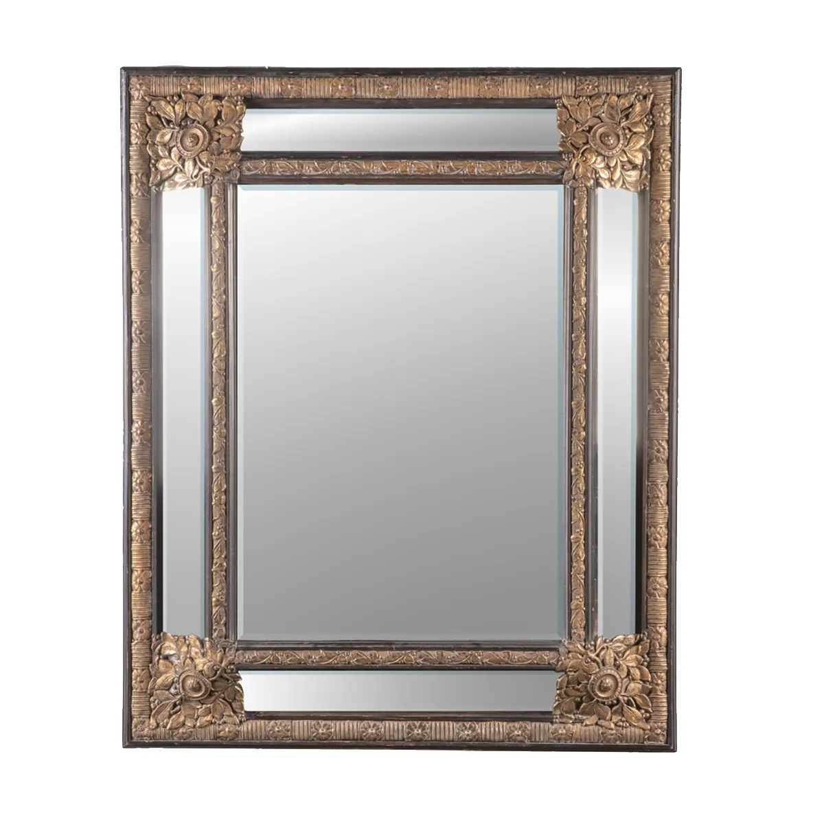 Antique Dutch Pressed Brass Mirror