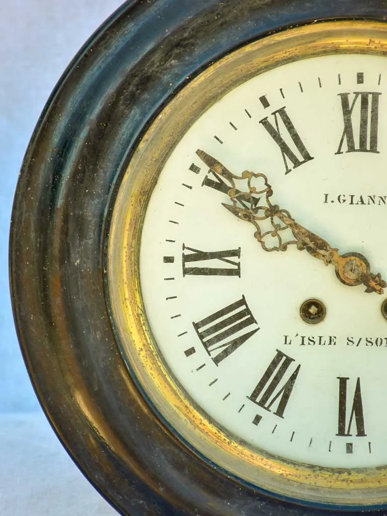 Antique French clock from L'isle-sur-La-Sorgue 15"