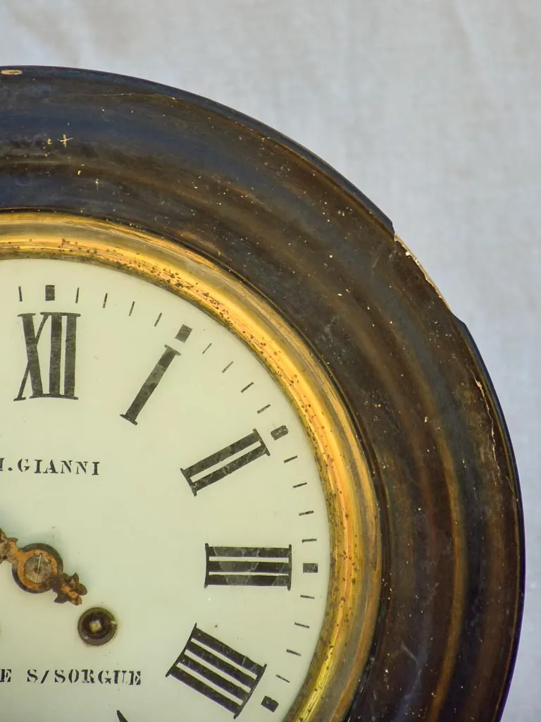Antique French clock from L'isle-sur-La-Sorgue 15"