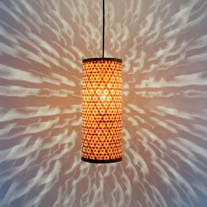 Bamboo Cylindrical Handmade Starnet Lamp