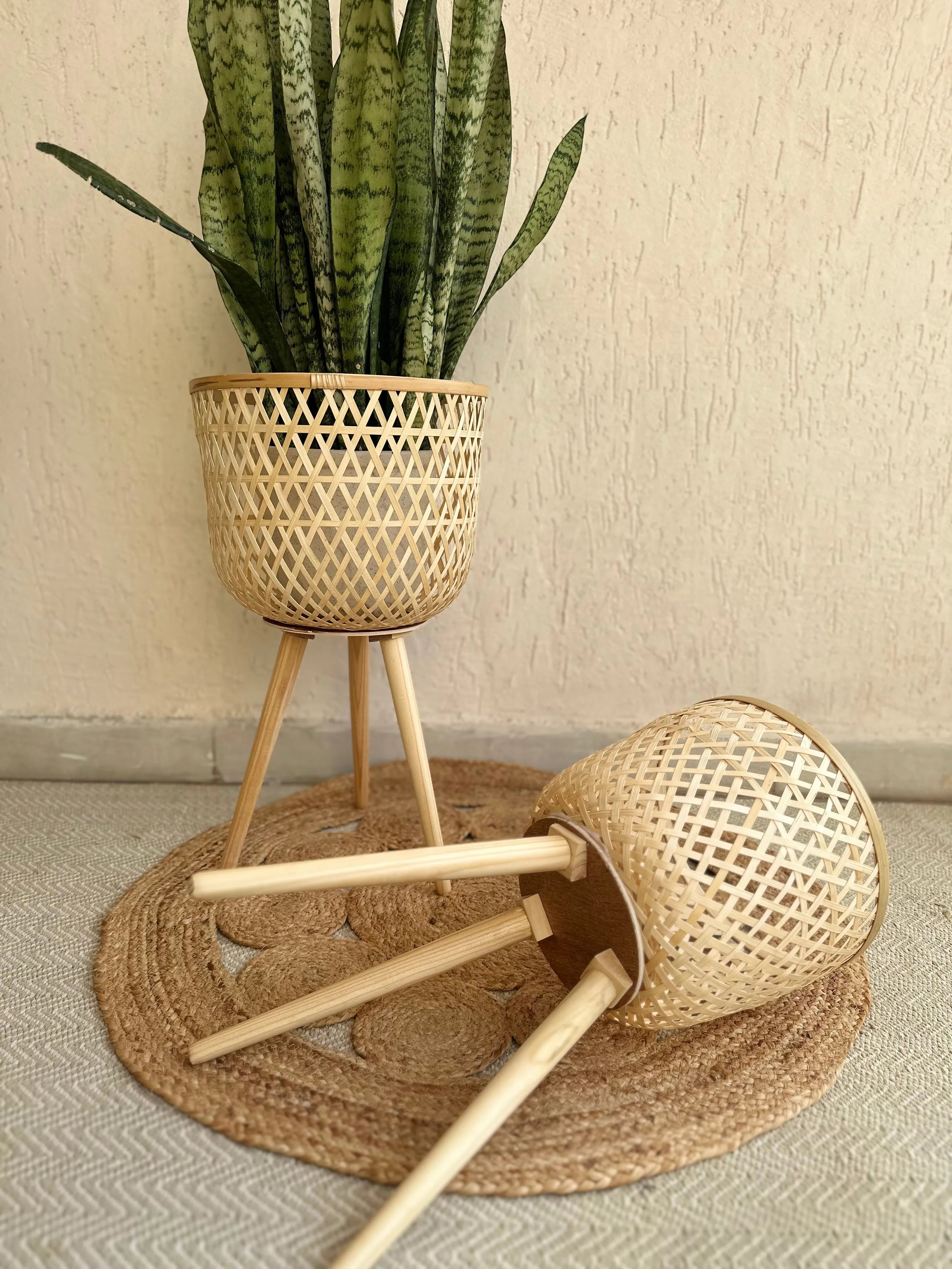 Bamboo Plant Pot With Removable Legs