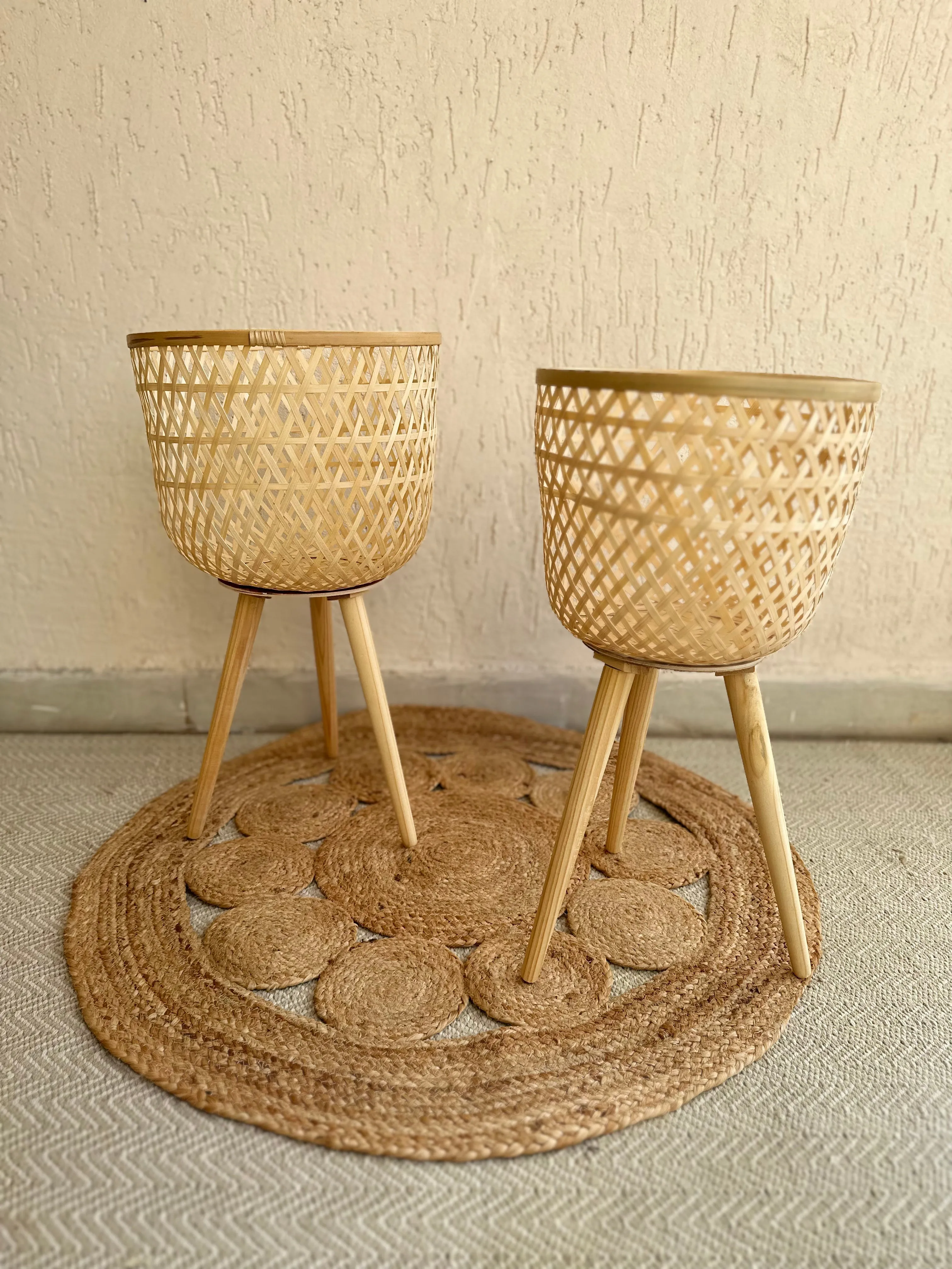 Bamboo Plant Pot With Removable Legs