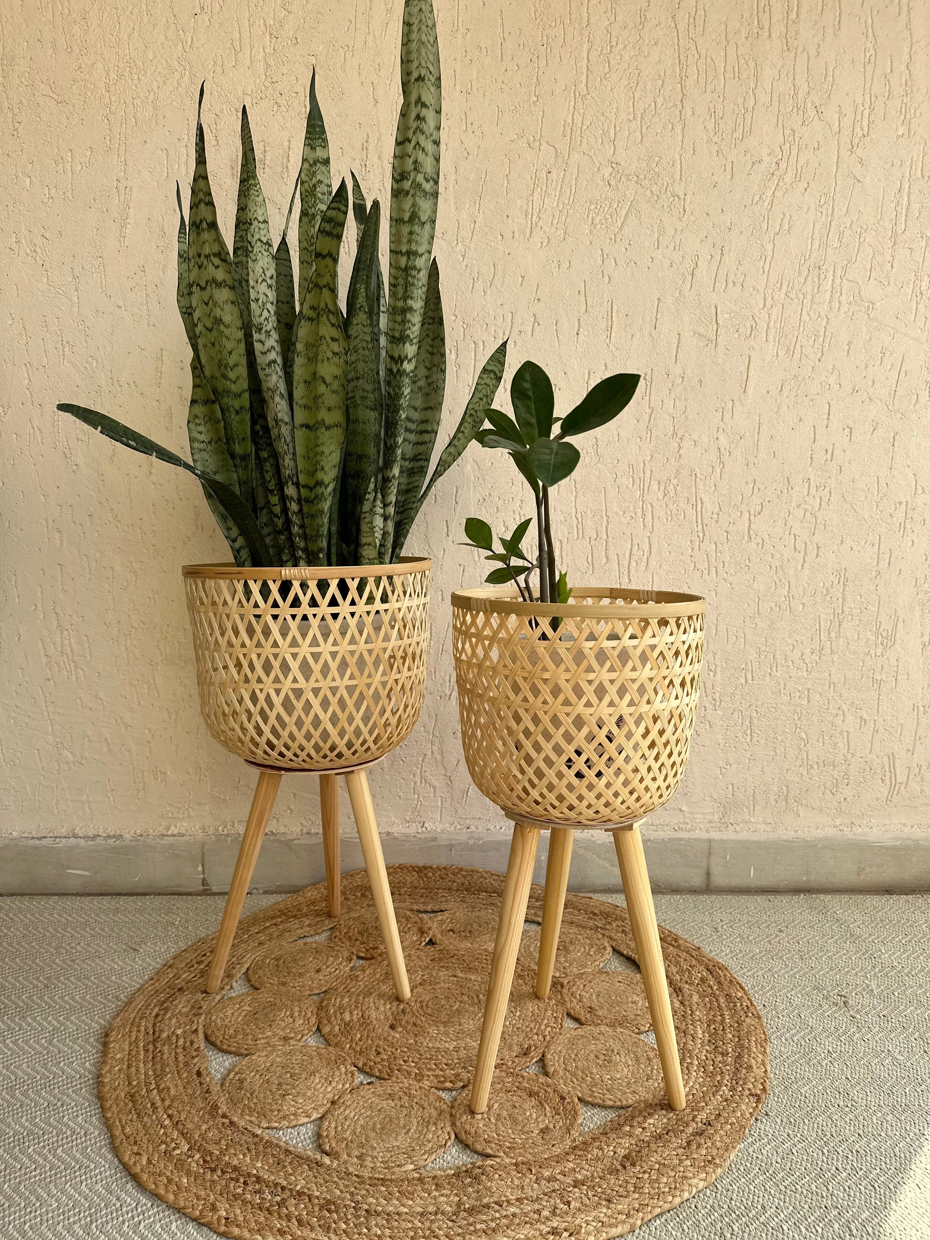Bamboo Plant Pot With Removable Legs