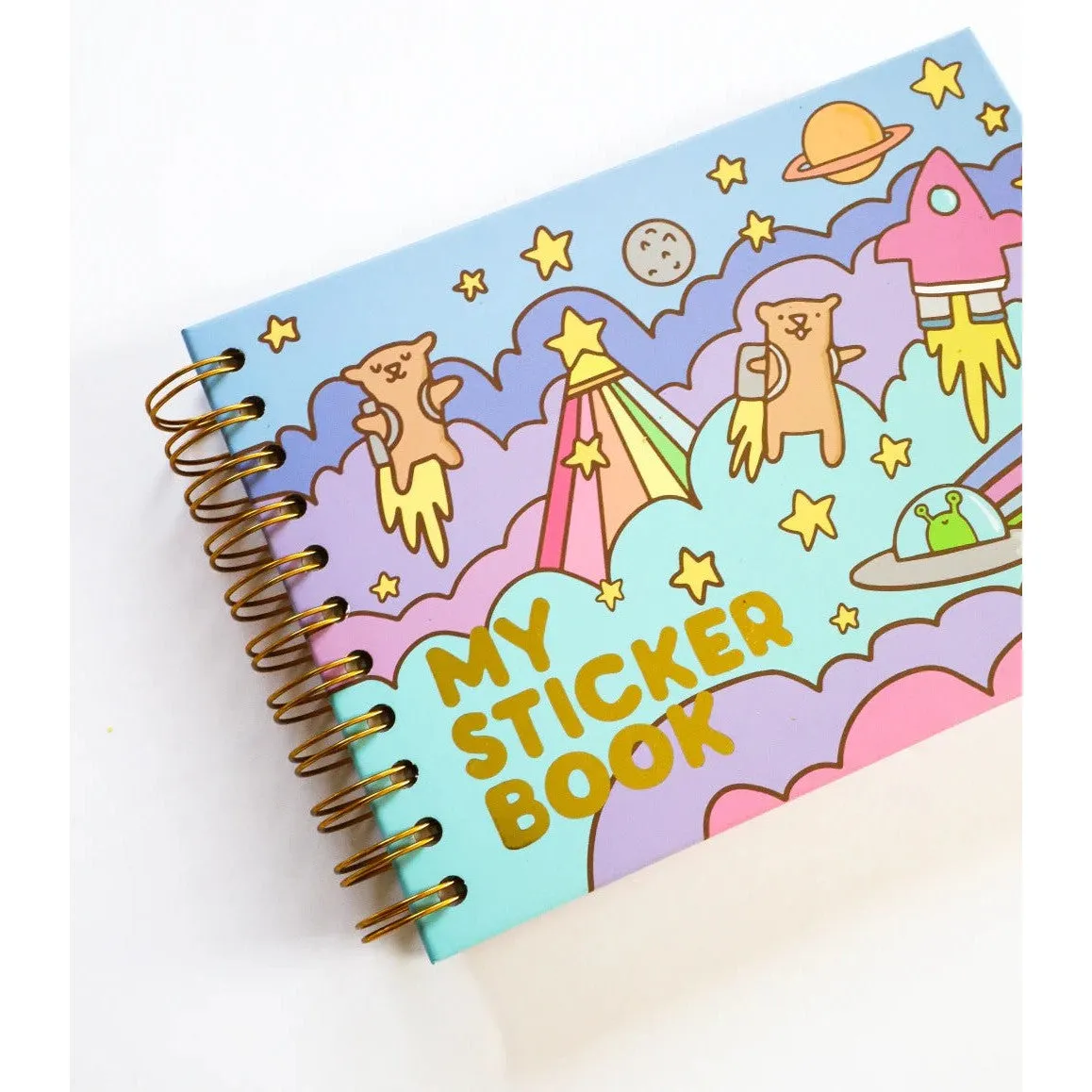 bears in space - hardcover retro style sticker book