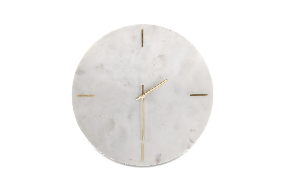 Besa Marble Clock - White