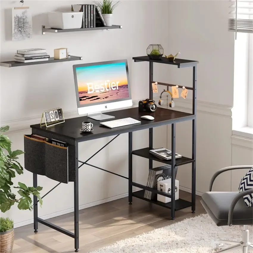 Bestier Gaming Desk with LED Lights, 44 Inch PC Gamer Desk for Small Spaces