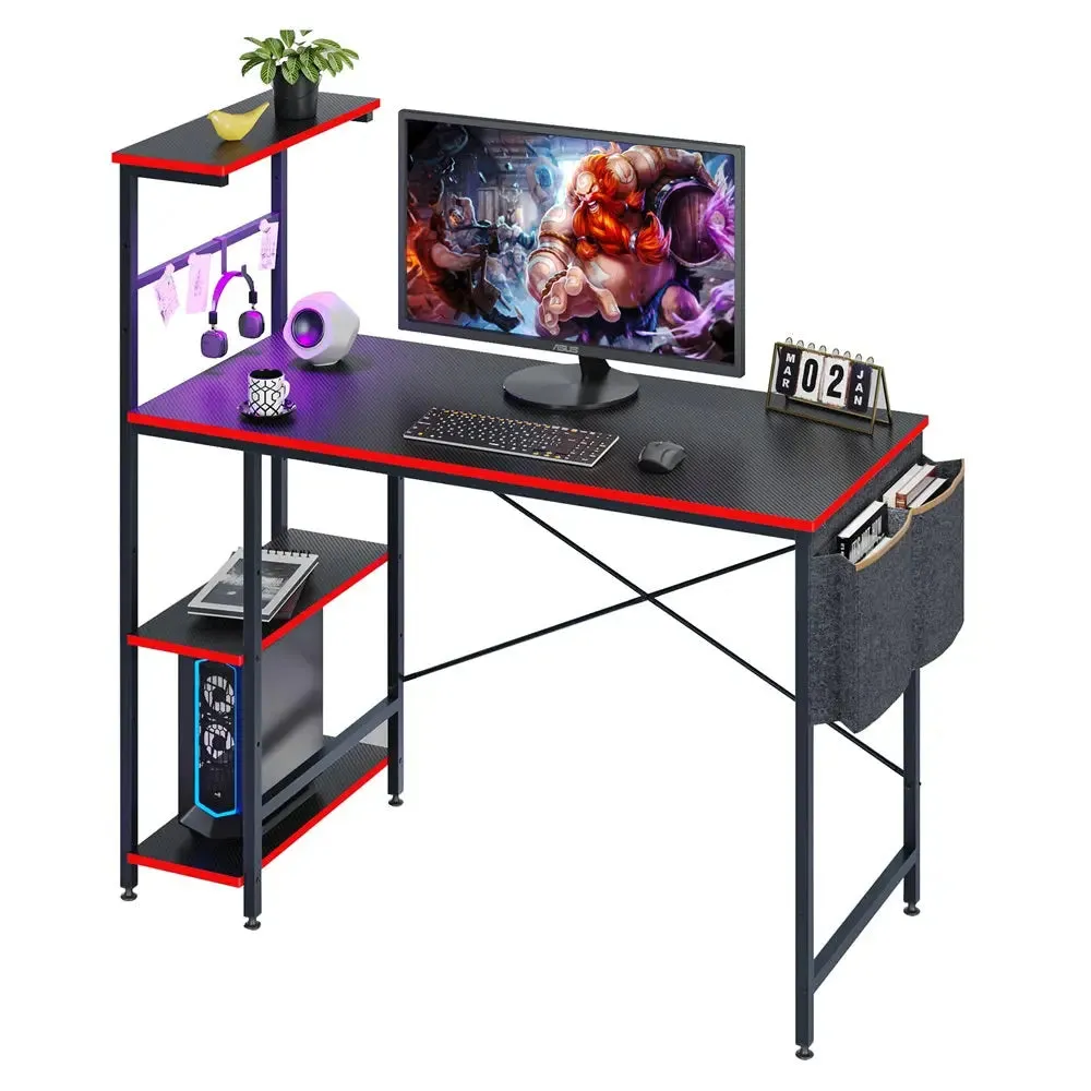 Bestier Gaming Desk with LED Lights, 44 Inch PC Gamer Desk for Small Spaces