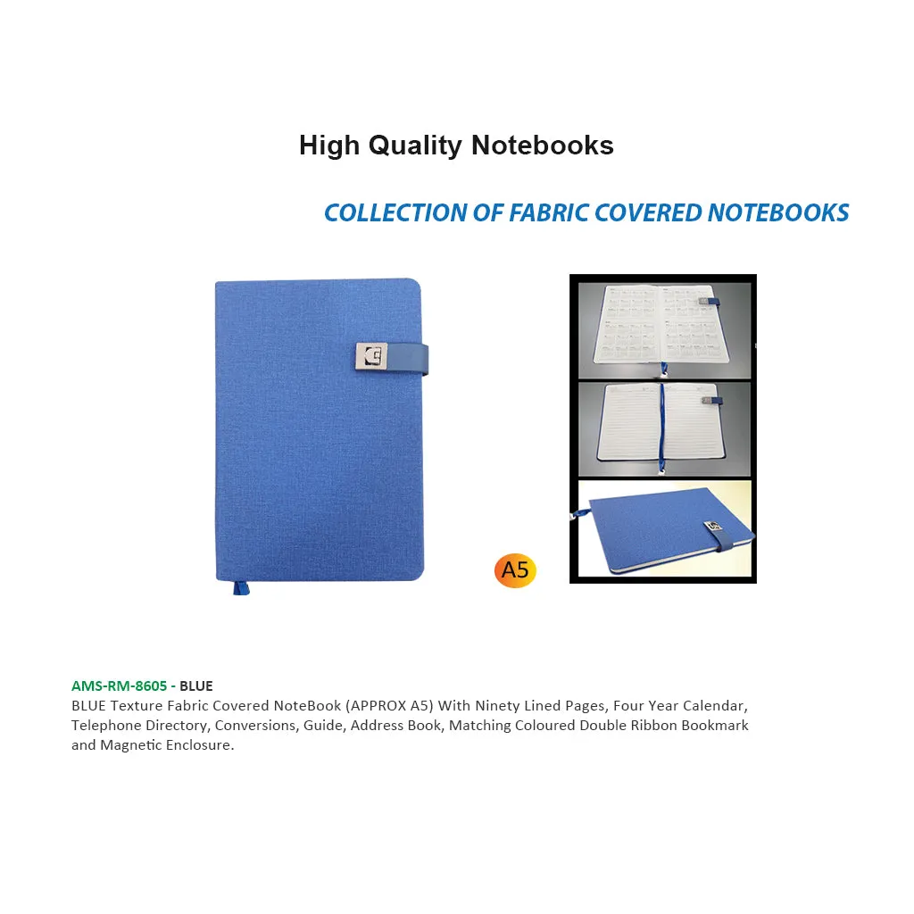 BLUE - A5 - Fabric Notebooks