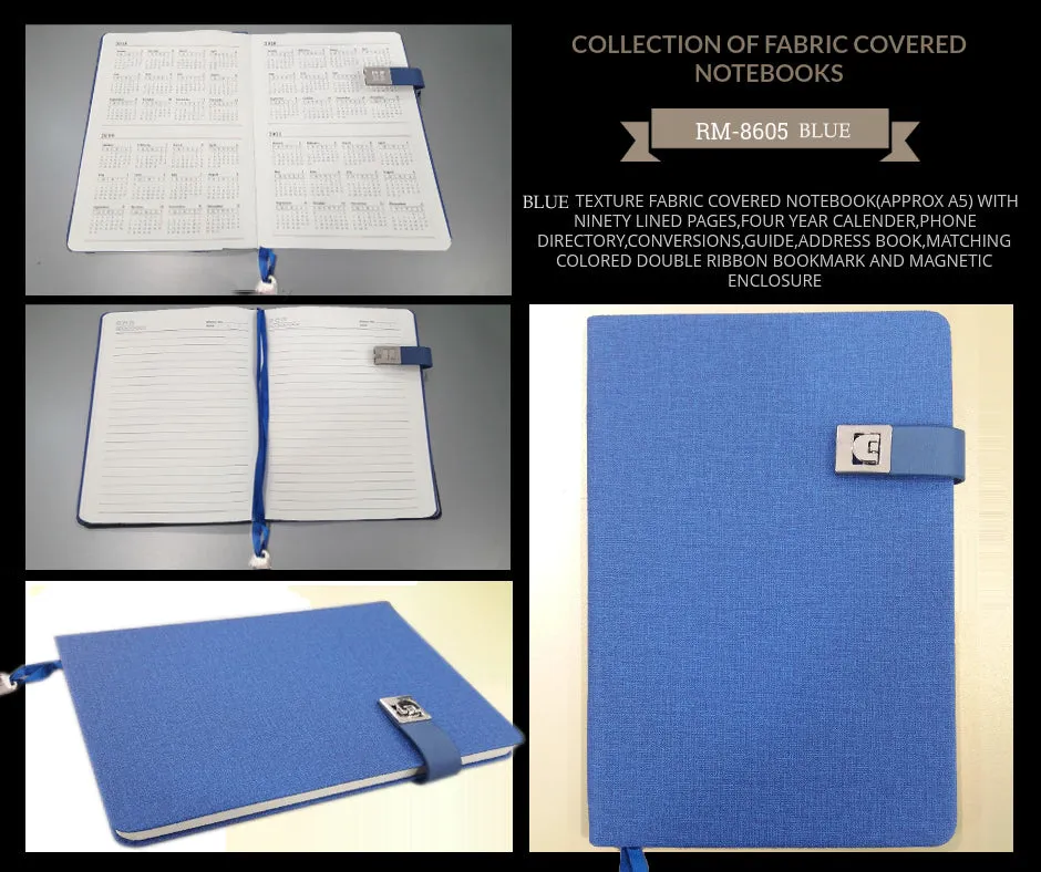 BLUE - A5 - Fabric Notebooks