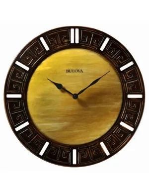 Bulova Tephra Large Decorative Wall Clock - Domed Fired Glass Dial