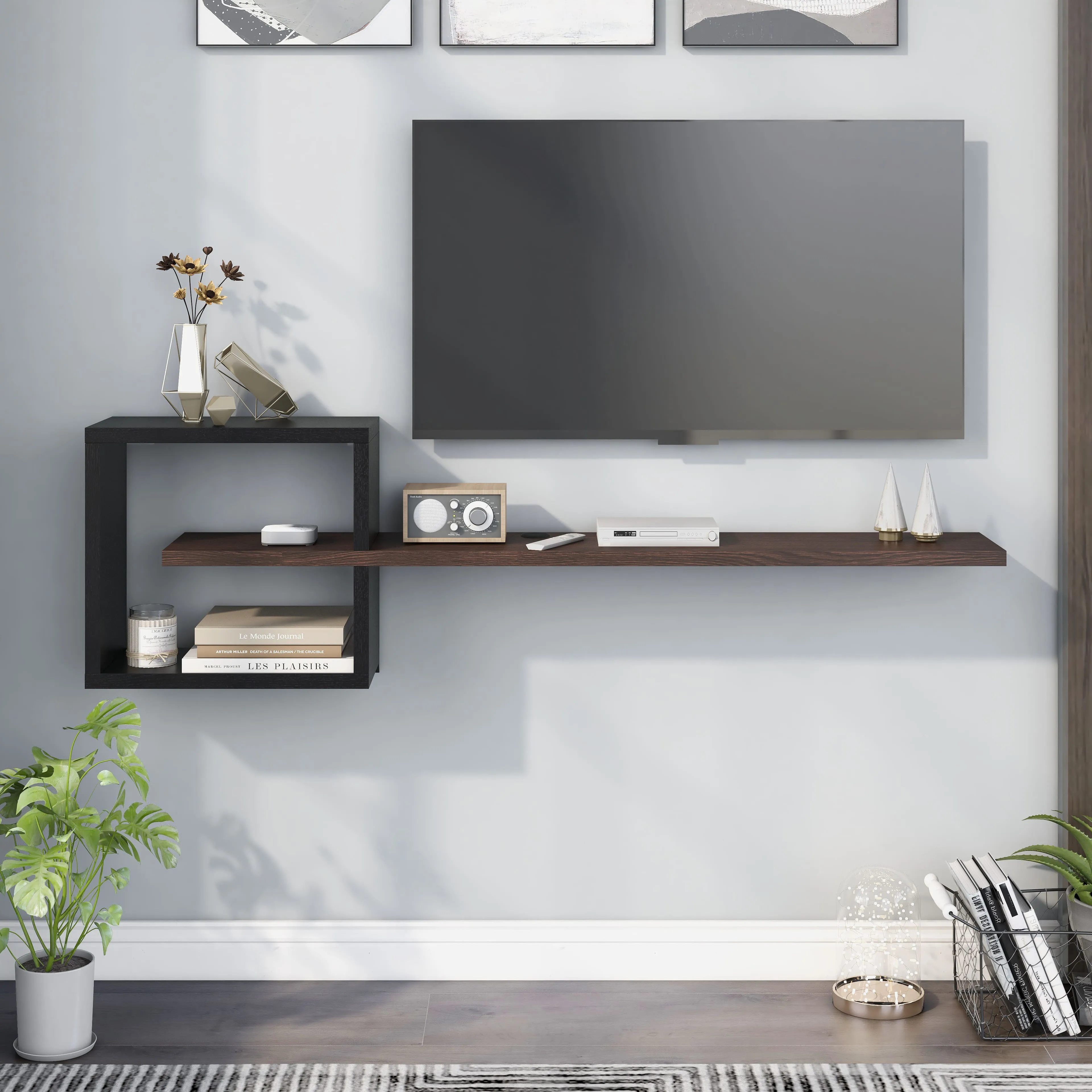 Caples Modern 60" 3-Shelf Floating TV Stand