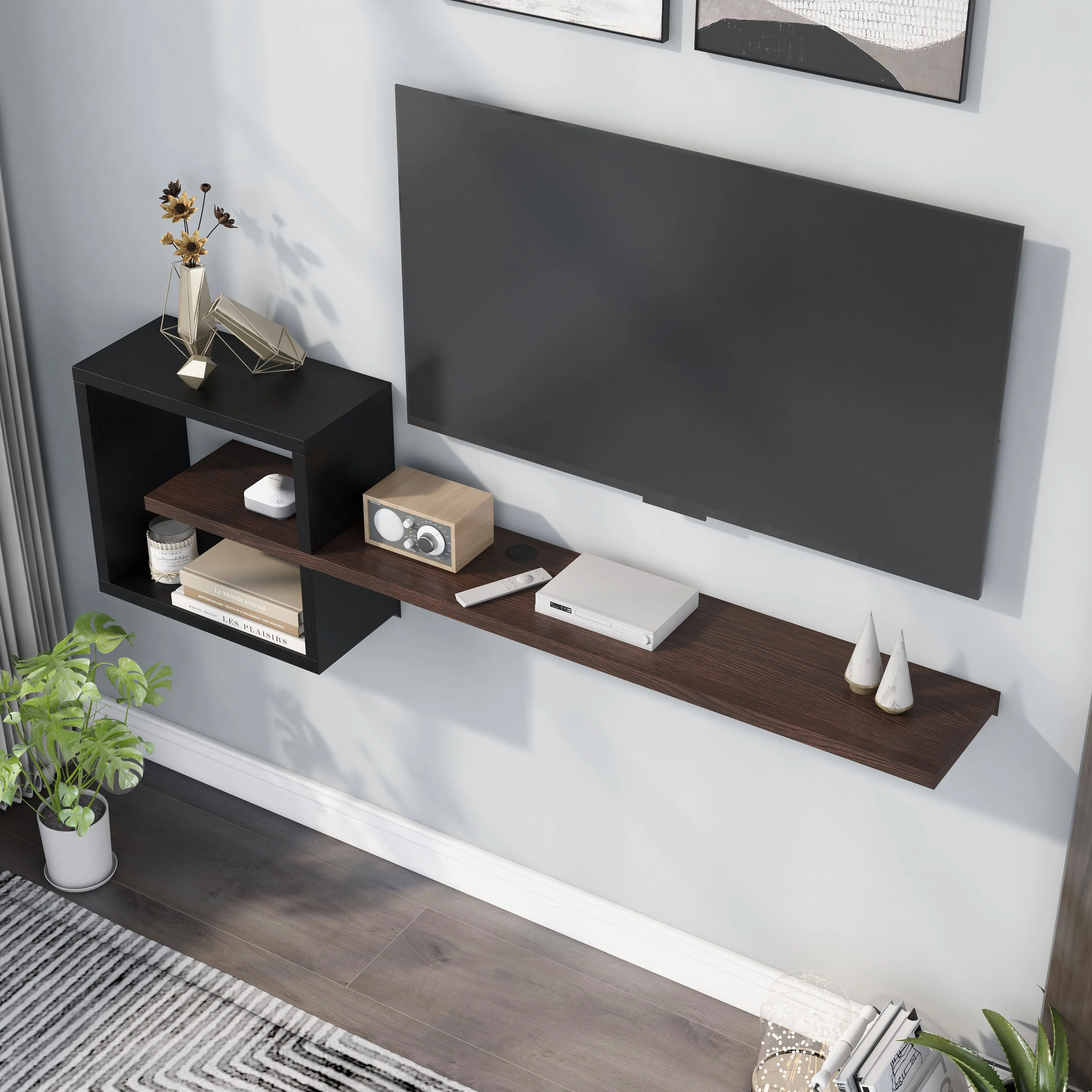 Caples Modern 60" 3-Shelf Floating TV Stand