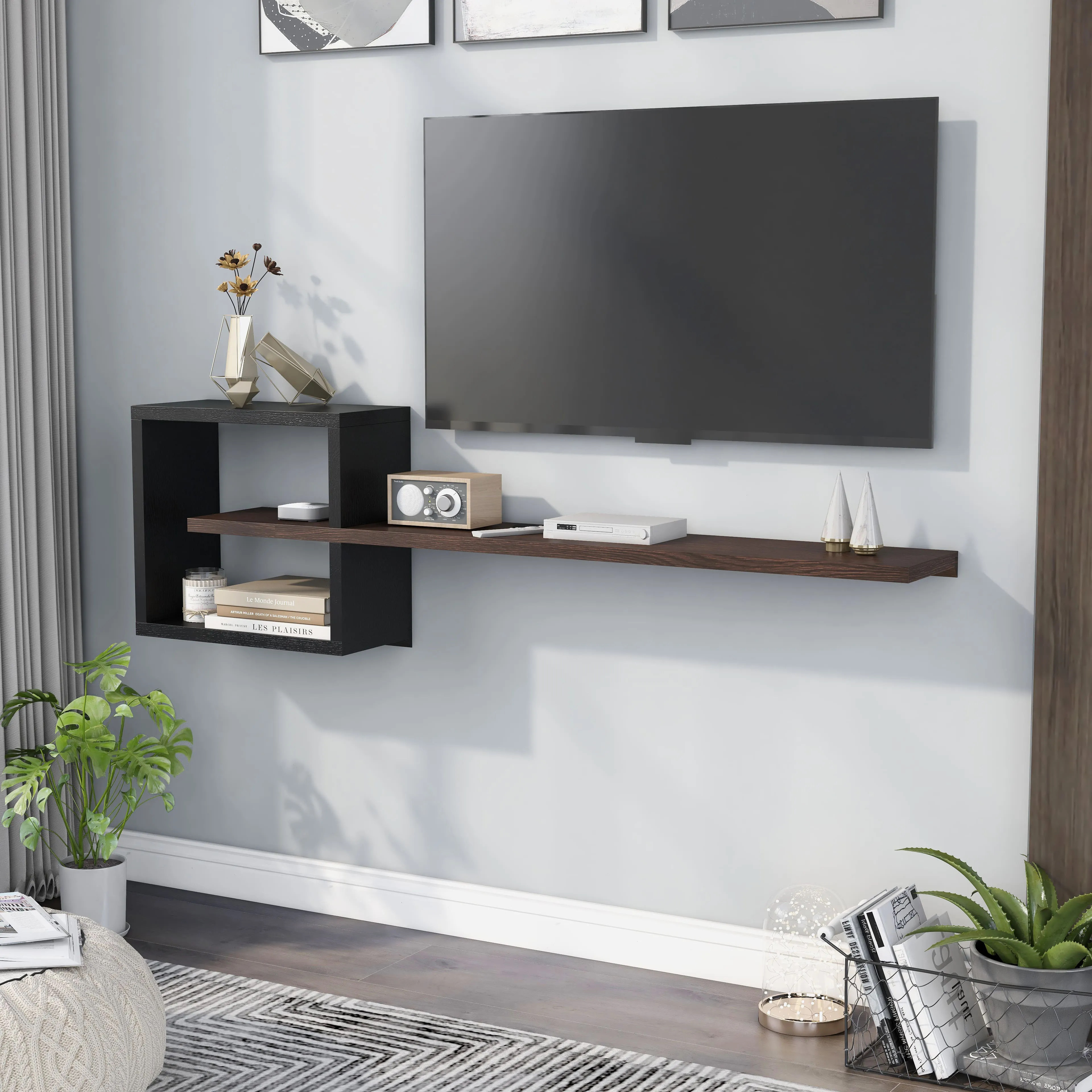 Caples Modern 60" 3-Shelf Floating TV Stand