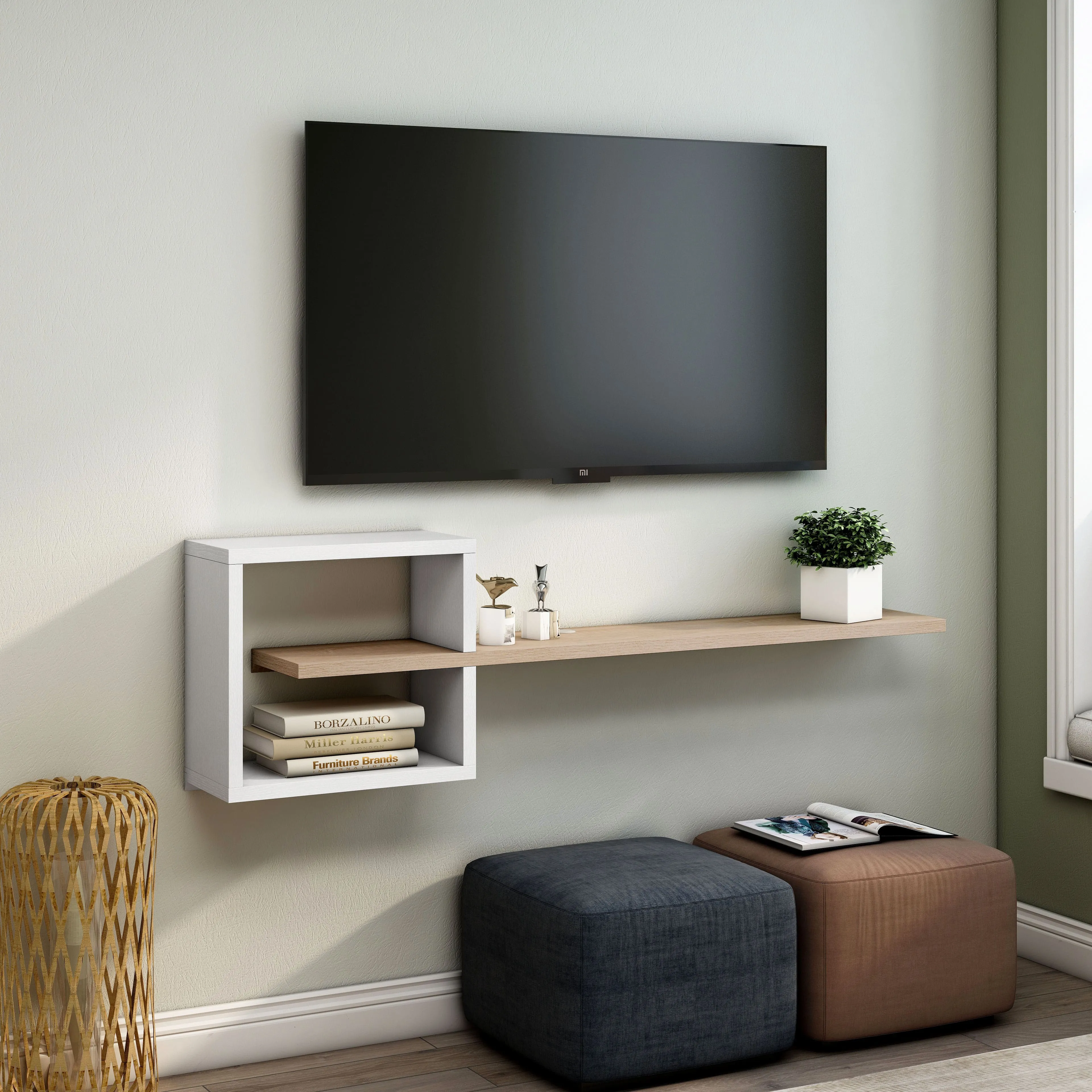 Caples Modern 60" 3-Shelf Floating TV Stand