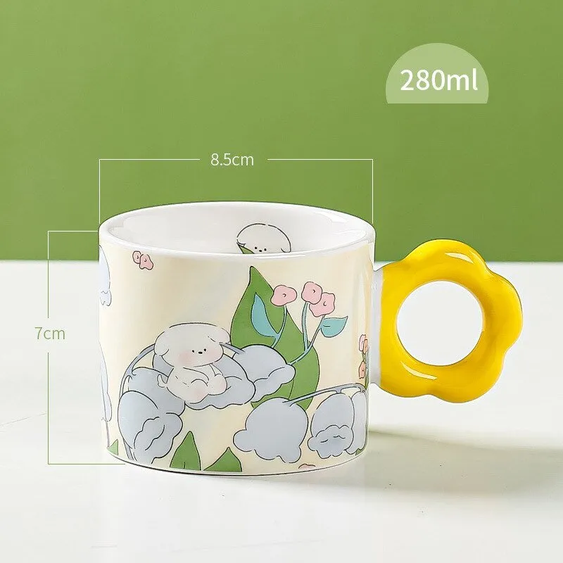 Cartoon Tulip Bunny Coffee Cup