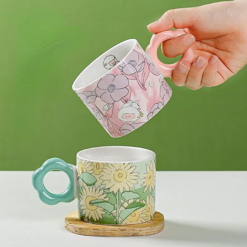 Cartoon Tulip Bunny Coffee Cup