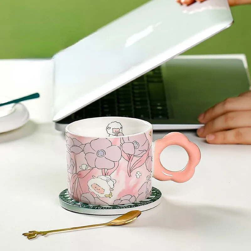 Cartoon Tulip Bunny Coffee Cup